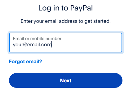 paypal login w fake data simple